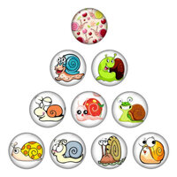 Snail Trails - 10 x Glass Cabochons 12mm