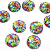 Tropical Fish - 10 x Glass Cabochons 12mm