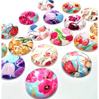 Tulips -  10 x Glass Cabochons 12mm