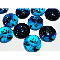 Underwater Garden - 5 Pairs of Glass Cabochons 12mm