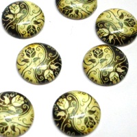 Vanilla Rose - 10 x Glass Cabochons 12mm