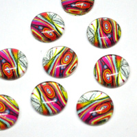 20mm Round Decorative Glass Cabochon - Tempest