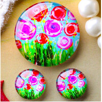 2 x 12mm & 1 x 30mm Floral Breeze Pendant & Earring Set - 3 Pc Set