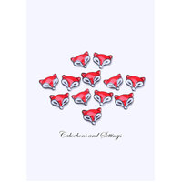 10 x 11mm Enamel Fox Head Cabochons Suit Earring Making Small Foxes - Ships from AUSTRALIA.