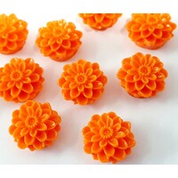 13mm Orange Dahlias Flower Cabochon