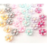 10 x Shining Daisies! Flower Cabochons - 6 Colour Choices (about 12mm)