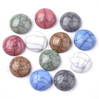 10 x Faux Howlite Round Flatback Cabochons 10mm, 12mm