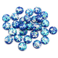 10 x 12.1mm Opal & Gold - Flatback Domes- Royal