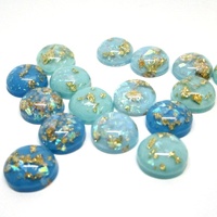 10 x 12.1mm Opal & Gold - Flatback Domes