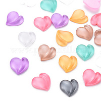 8mm Translucent Resin Heart Cabochons - 5 Mixed Pairs - Pastels