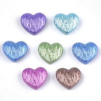10 x 12mm Ribbed Hearts Resin Cabochons