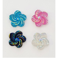 10 x 12mm Spiral Flowers - Flatback Cabochons