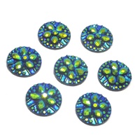 10 x 12mm Diamond Cut Flower - Flatback Cabochons