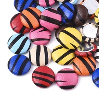 10 x 15mm Leather Look Tiger Stripe Cabochons