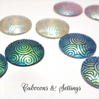 10 x 16mm Holo Spiral - Flatback Cabochons