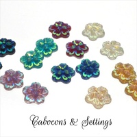 10 x 12mm Framed Flowers - Flatback Cabochons