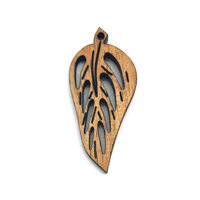 1 x Leaf Pendant - 50mm x 23mm Timber