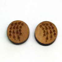 2 x 12mm Cabochons - 1 Pair - String of Hearts