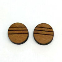 2 x 12mm Cabochons - 1 Pair - 3 Lines
