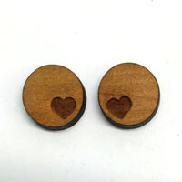 2 x 12mm Cabochons - 1 Pair - Hearts