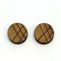 2 x 12mm Cabochons - 1 Pair - Hash Lines