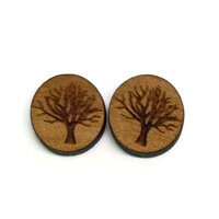2 x 12mm Cabochons - 1 Pair - Tree