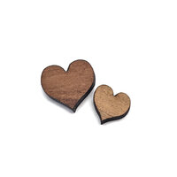 Heart Cabochons - 15mm or 12mm Timber - 1 Pair