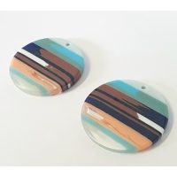 2 x 36mm Round Cellulose Pendant - Modern Flair