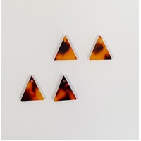 2 x 11mm Triangle - Cellulose Pendants - Tortoiseshell