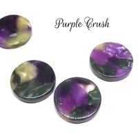 14mm Round Purple Crush Discs - Cellulose Acetate Pendants