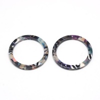 35mm Round Rocky Road Hoops - Cellulose Acetate Pendants