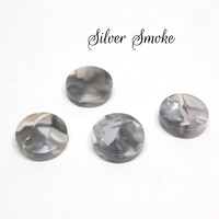 10mm Round Silver Smoke Discs - Cellulose Acetate Pendants