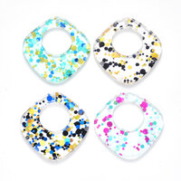 35mm Paillette Rhombus Drops - Cellulose Acetate Pendants