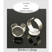 14mm Bezel Brass Based Rings for Cabochon Adjustable Size