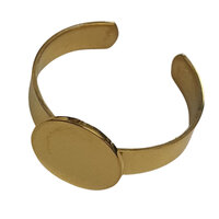 Gold Stainless Steel Rings 12mm Glue Pad Blank 18mm Adjustable