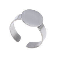 Stainless Steel Rings 12mm Glue Pad Blank 18mm Adjustable QUALITY - Non Tarnish