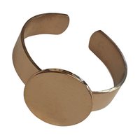 Rose Gold Stainless Steel Rings 12mm Glue Pad Blank 18mm Adjustable