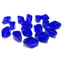 5 x Double Cone Czech Glass Beads - Cobalt Sapphire