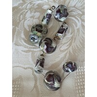 Blackberry and Cream   - LampWork Beads Set