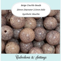 20mm Light Weight Opaque Chocolate and Beige Crackle Turquoise / Howlite