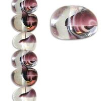 30 x Two Tone Irregular Shape Czech Glass Beads