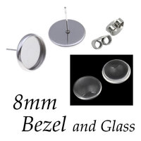 8mm Bezel Studs & Glass Kit - Stainless Steel