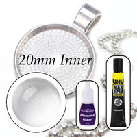 20mm Glass Pendant Kit - Makes 10 Necklaces - Colour Options