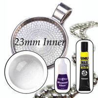 23mm Glass Pendant Kit - Makes 10 Necklaces - Colour Options