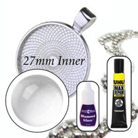 27mm Glass Pendant Kit - Makes 10 Necklaces - Colour Options