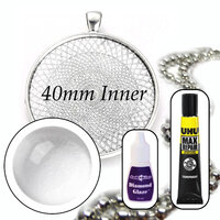 40mm Glass Pendant Kit - Makes 10 Necklaces - Colour Options
