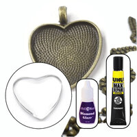 25mm Heart Pendant Kit - Makes 10 Necklaces - Colour Options