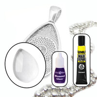 30mm Teardrop Pendant Kit - Makes 10 Necklaces - Colour Options