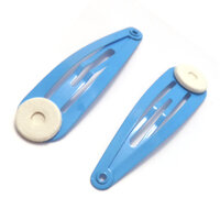 25 x Hair Clips with Glue Pad - Light Blue