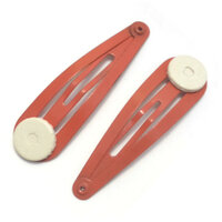 25 x Hair Clips with Glue Pad - Orange